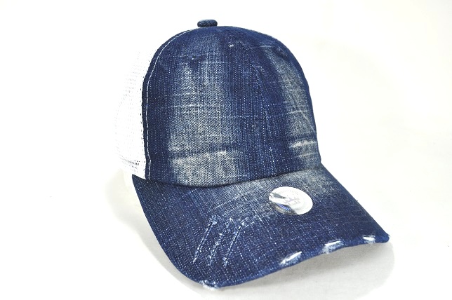 TS-3 3scratchs vintage mesh back blue denim/white